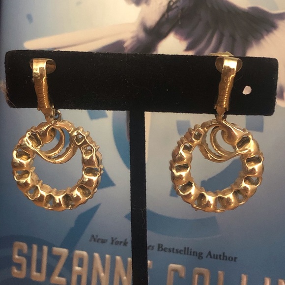 H/PπVTG LIsner AB Rhinestone Swirl Hoop Earrings - Picture 3 of 6